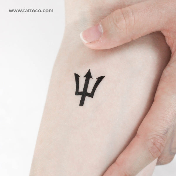 Barbados Trident Temporary Tattoo - Set of 3