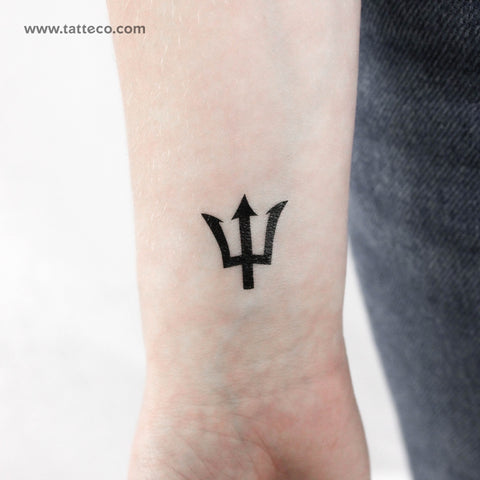 Barbados Trident Temporary Tattoo - Set of 3