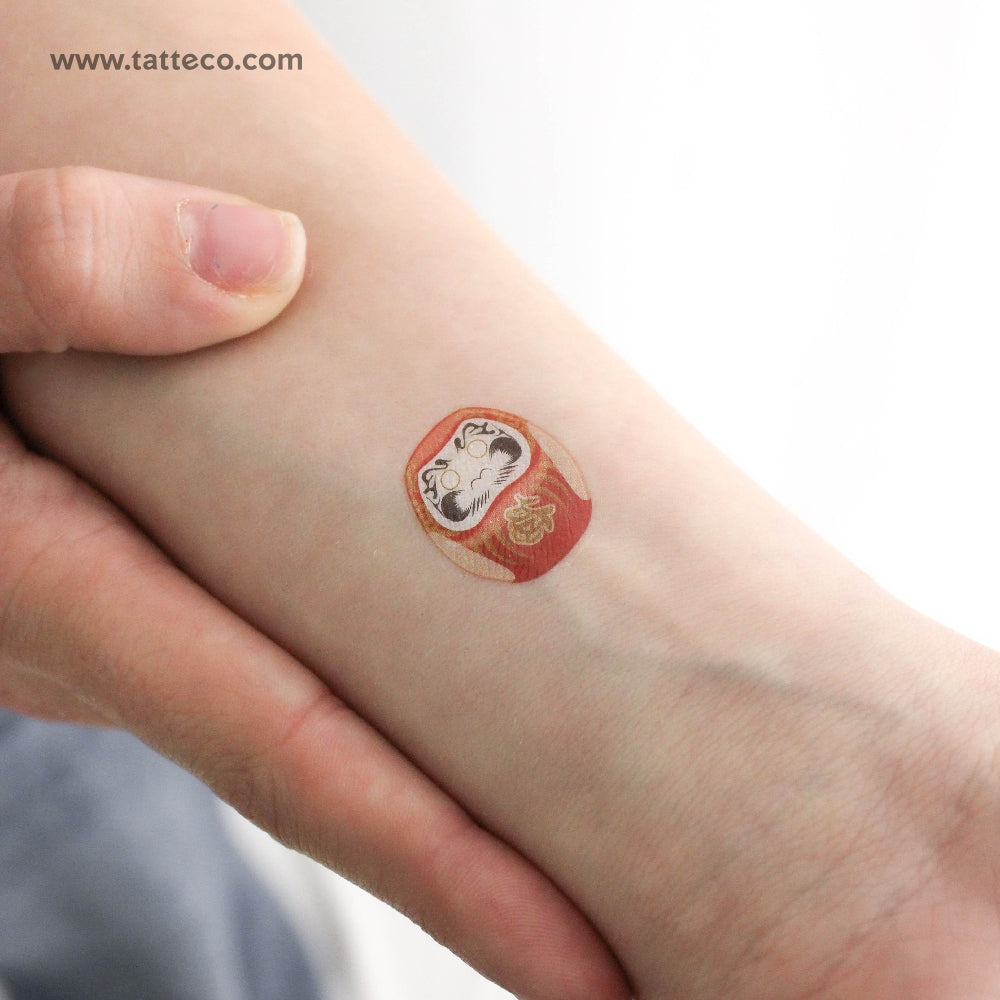 Daruma Doll Temporary Tattoo - Set of 3