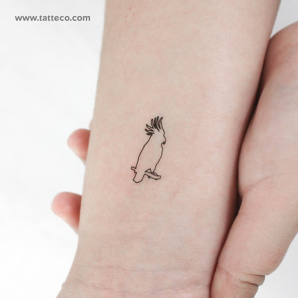 Fine Line Cockatoo Temporary Tattoo - Set of 3