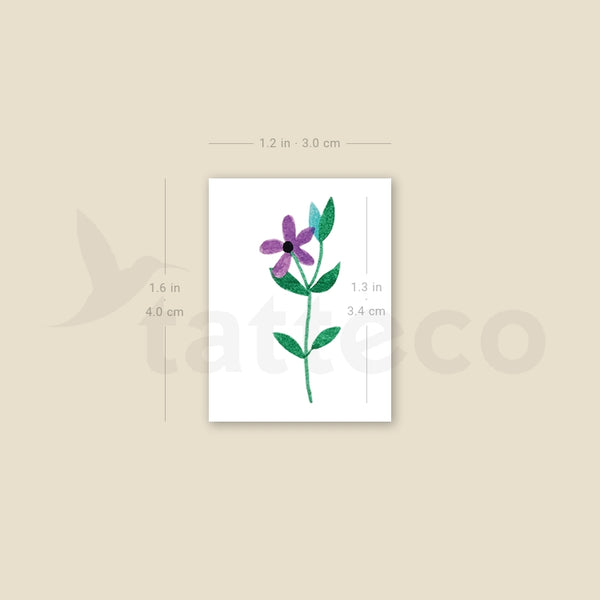 Purple Flower Temporary Tattoo by Zihee - Set of 3