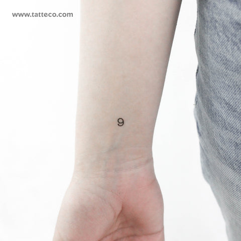 Number 9 Temporary Tattoo (Set of 3)