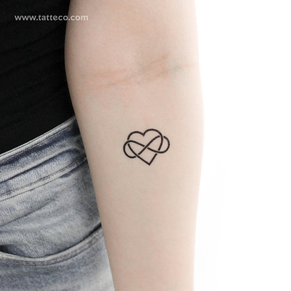 Intertwined Heart And Infinity Temporary Tattoo - Set of 3