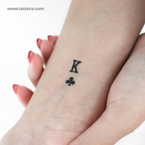 King Of Clubs Temporary Tattoo - Set of 3
