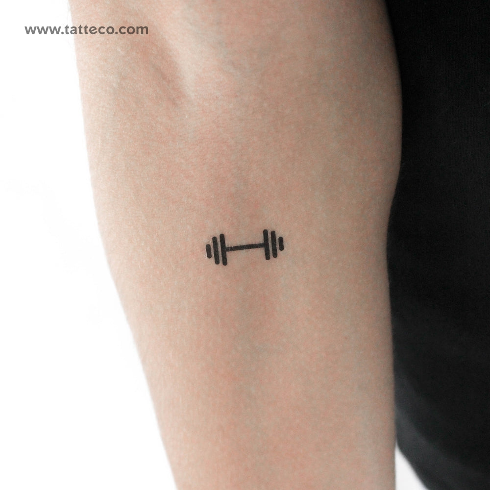 Dumbbell Temporary Tattoo - Set of 3