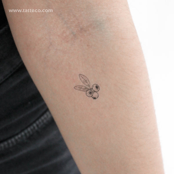 Blueberry Temporary Tattoo - Set of 3