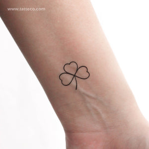 Minimalist Three-Leaf Clover Temporary Tattoo - Set of 3