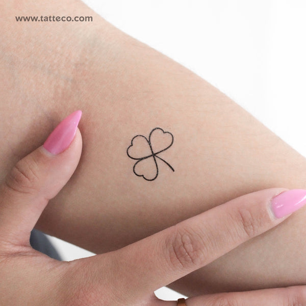 Minimalist Three-Leaf Clover Temporary Tattoo - Set of 3