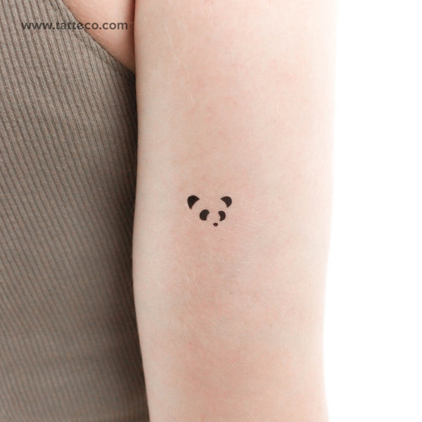 Minimalist Panda Face Temporary Tattoo - Set of 3