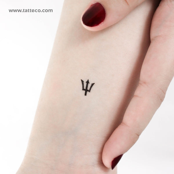 Tiny Barbados Trident Temporary Tattoo - Set of 3