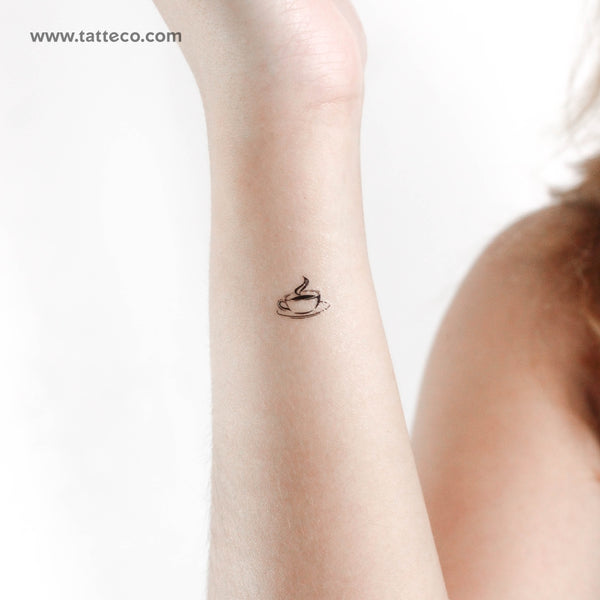 Tiny Coffee Cup Temporary Tattoo - Set of 3