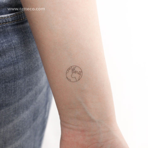 Small Planet Earth Temporary Tattoo - Set of 3