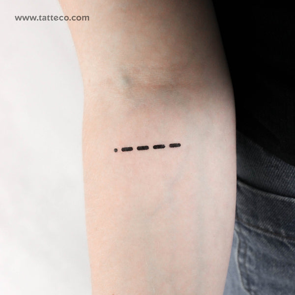 Morse Code 1 Temporary Tattoo - Set of 3