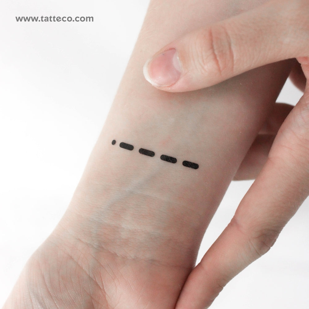 Morse Code 1 Temporary Tattoo - Set of 3