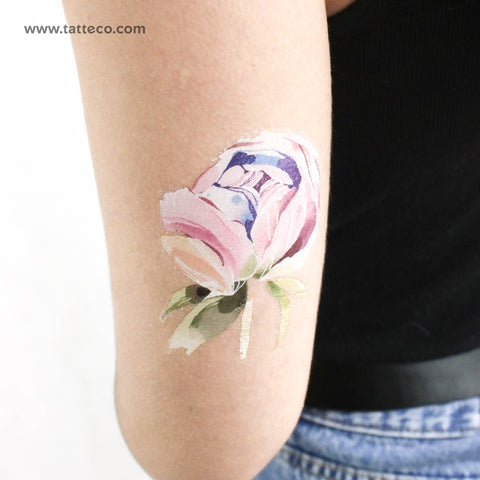 Peony Head By Ann Lilya Temporary Tattoo - Set of 3