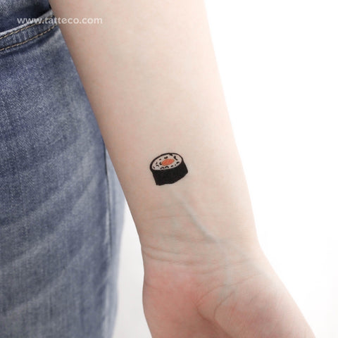 Tiny Salmon Maki Temporary Tattoo - Set of 3