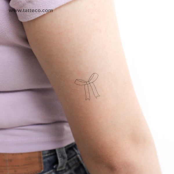 Fine Line Bow Temporary Tattoo - Set of 3