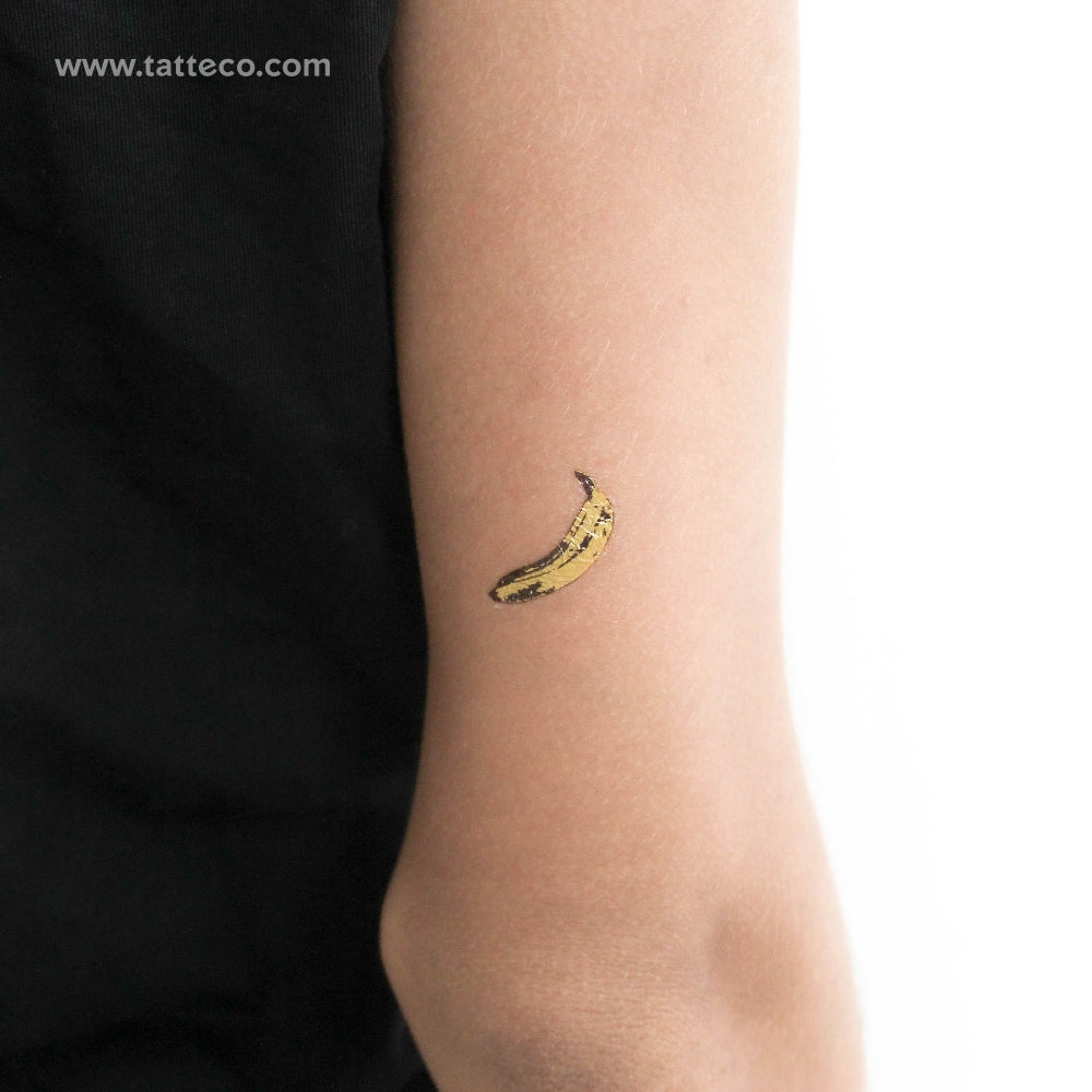 Yellow Banana Temporary Tattoo - Set of 3