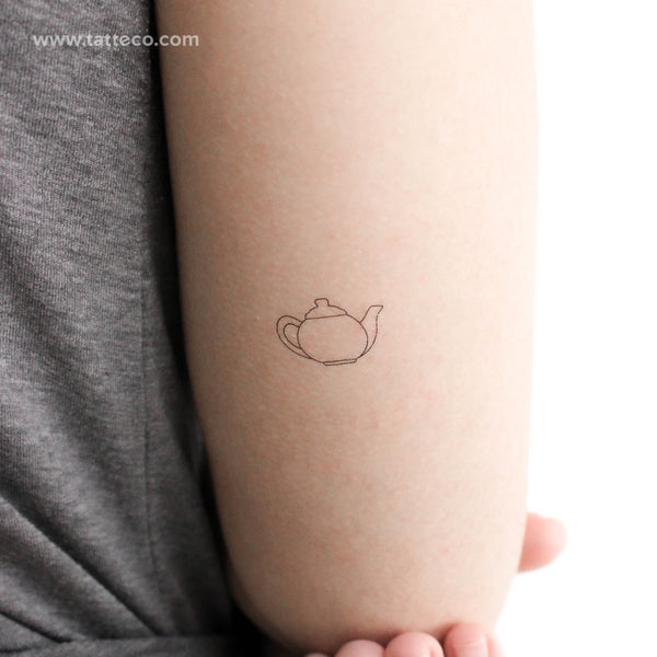 Fine Line Teapot Temporary Tattoo - Set of 3