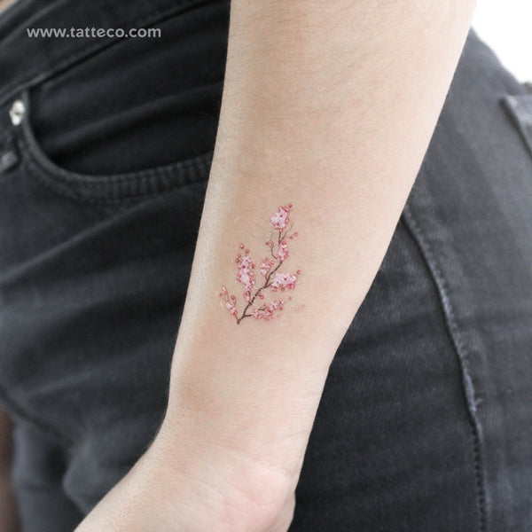 Cherry Blossom Branch Temporary Tattoo - Set of 3