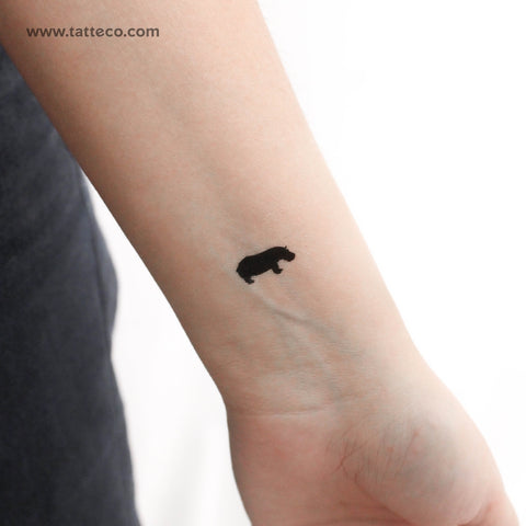 Hippopotamus Temporary Tattoo - Set of 3