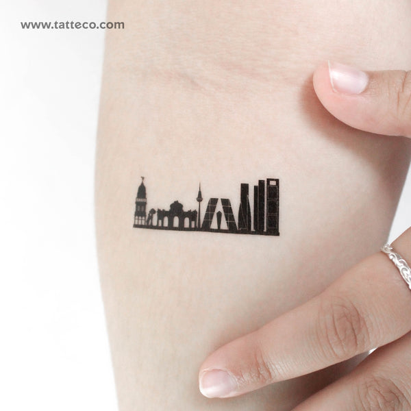 Madrid Skyline Temporary Tattoo - Set of 3