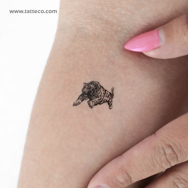 Jumping Tiger Temporary Tattoo - Set of 3