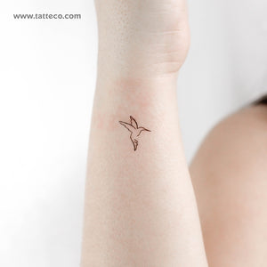 Single Line Hummingbird Temporary Tattoo - Set of 3