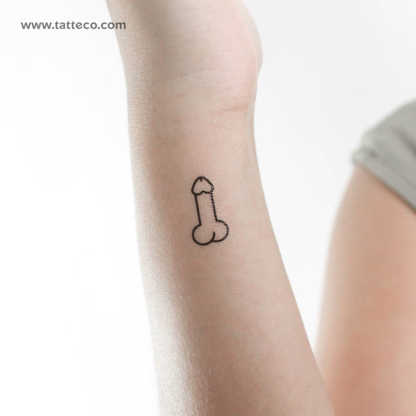 Small Penis Temporary Tattoo - Set of 3