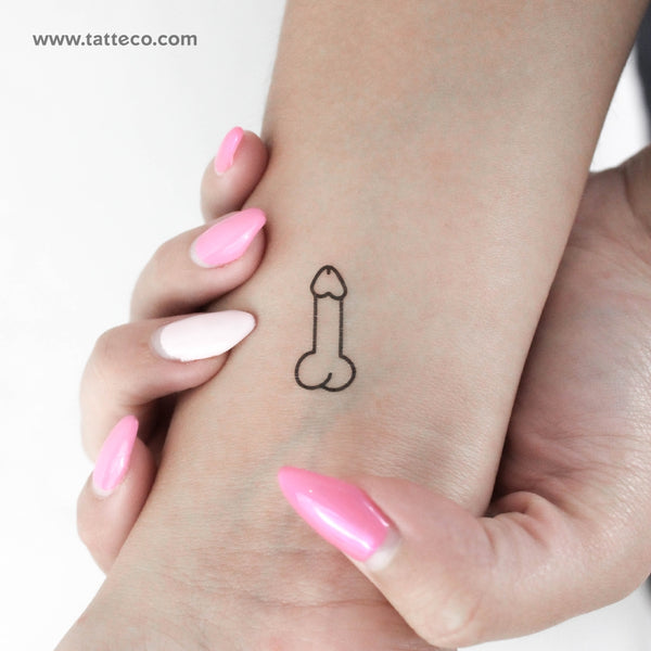 Small Penis Temporary Tattoo - Set of 3