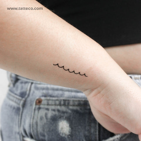 Minimalist Waves Temporary Tattoo - Set of 3