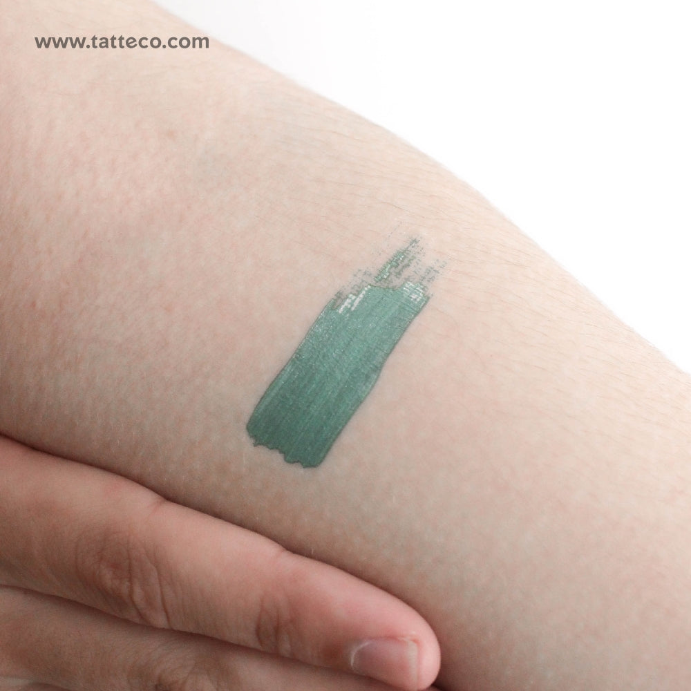 Green Brush Stroke Temporary Tattoo - Set of 3