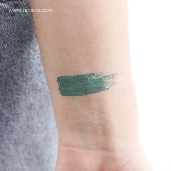 Green Brush Stroke Temporary Tattoo - Set of 3