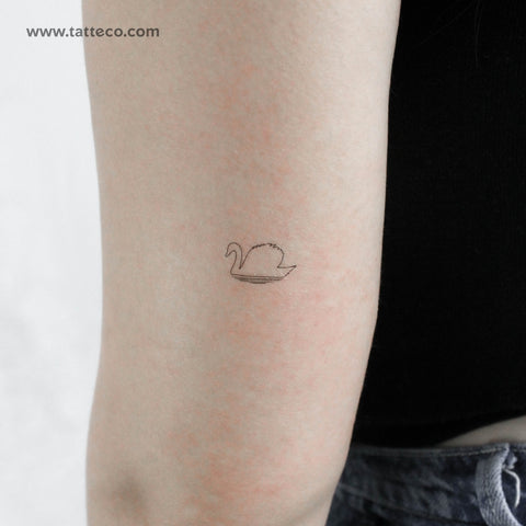 Swan Outline Temporary Tattoo - Set of 3