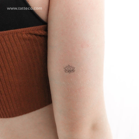 Little Sacred Lotus Temporary Tattoo - Set of 3