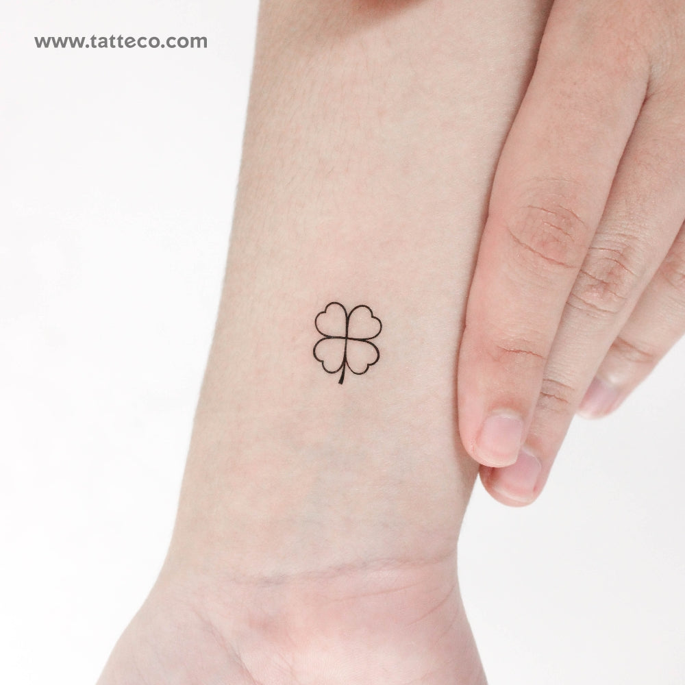 Little Minimalist Four-Leaf Clover Temporary Tattoo - Set of 3