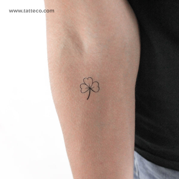 Hand-Drawn Three-Leaf Clover Temporary Tattoo - Set of 3