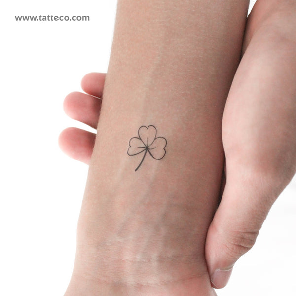 Hand-Drawn Three-Leaf Clover Temporary Tattoo - Set of 3