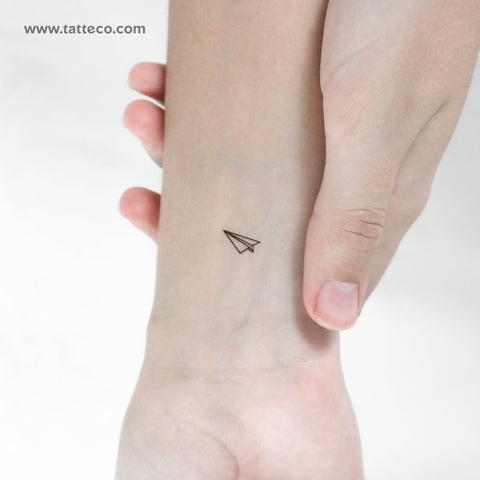 Tiny Paper Plane Temporary Tattoo - Set of 3