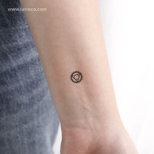 Small Vishuddha Chakra Temporary Tattoo - Set of 3