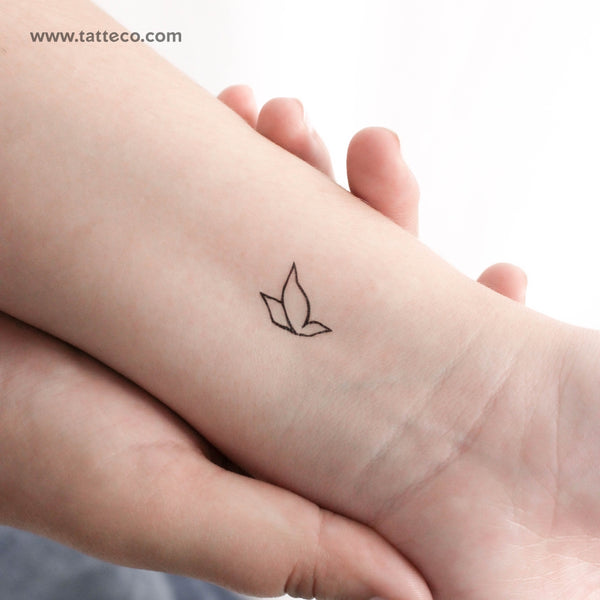 Little Minimalist Flying Butterfly Temporary Tattoo - Set of 3