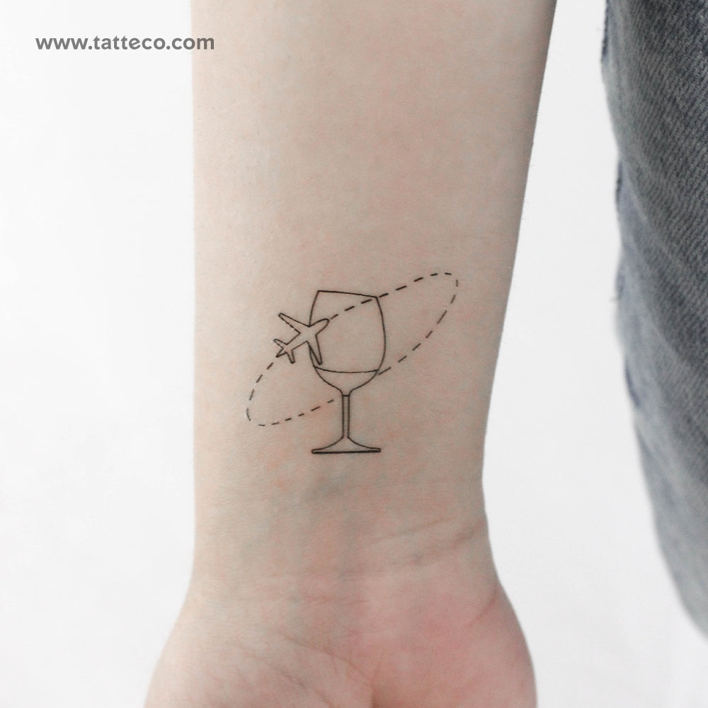 Wine Traveller Temporary Tattoo by Cagri Durmaz - Set of 3