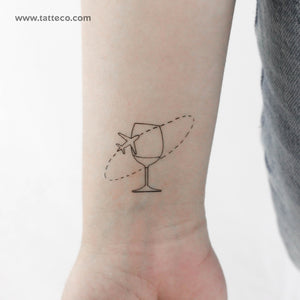 Wine Traveller Temporary Tattoo by Cagri Durmaz - Set of 3