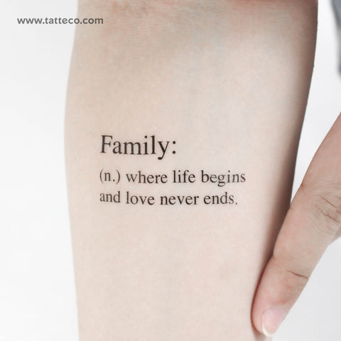 Family Description Temporary Tattoo - Set of 3