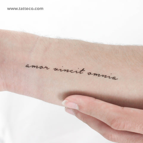 Amor Vincit Omnia Temporary Tattoo - Set of 3