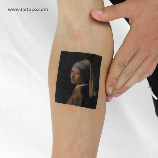 Girl with a Pearl Earring Temporary Tattoo - Set of 3