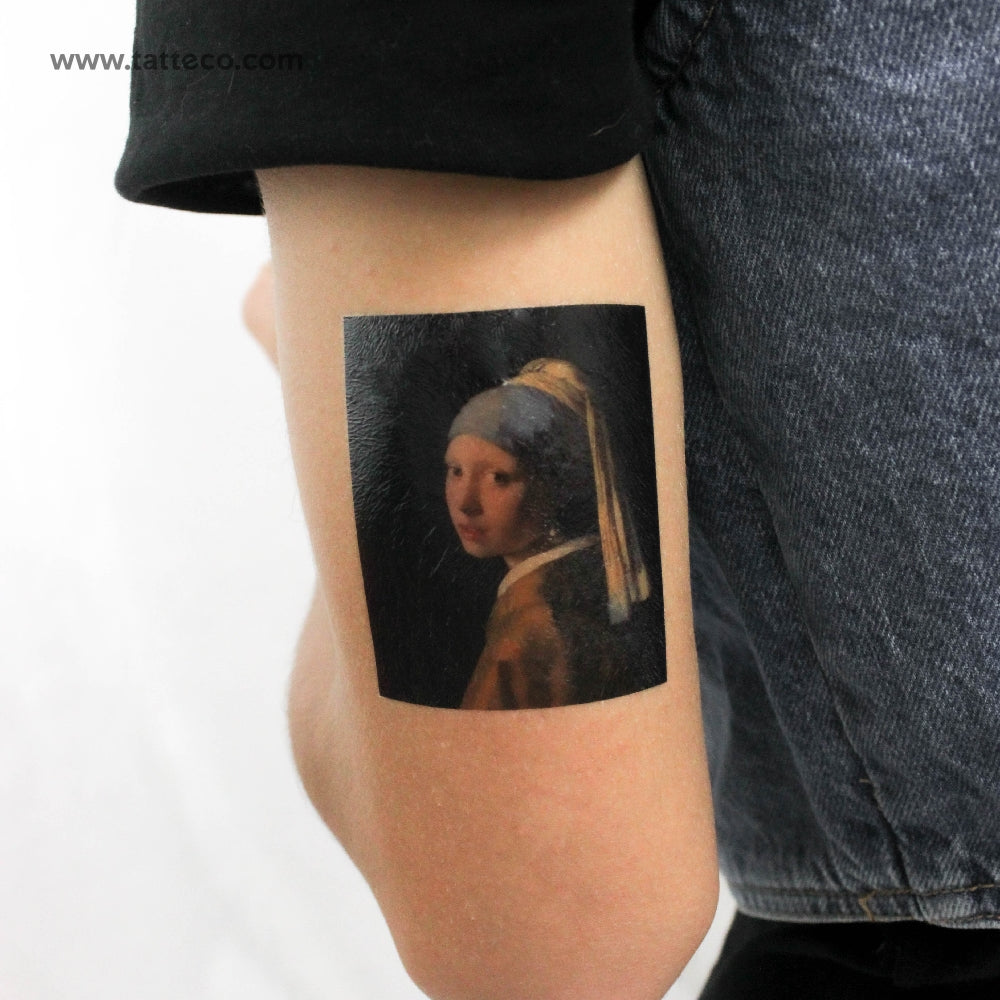 Girl with a Pearl Earring Temporary Tattoo - Set of 3