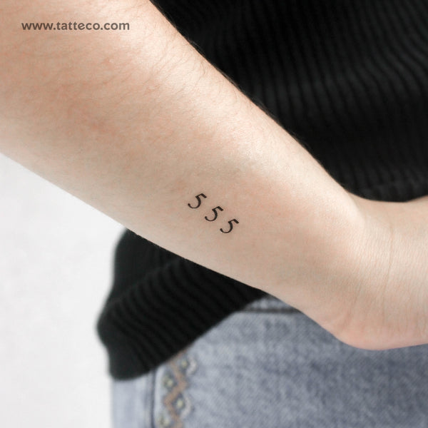 Small 555 Angel Number Temporary Tattoo - Set of 3