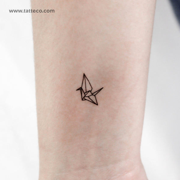 Tiny Origami Crane Temporary Tattoo - Set of 3