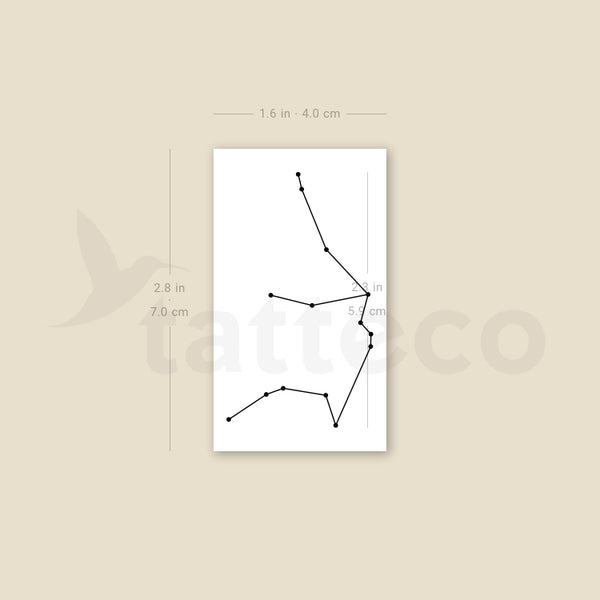 Aquarius Constellation Temporary Tattoo - Set of 3